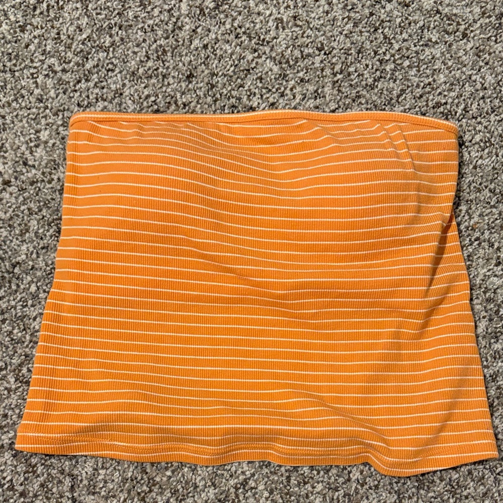 Klassy Network Striped Orange Women's Tube Top